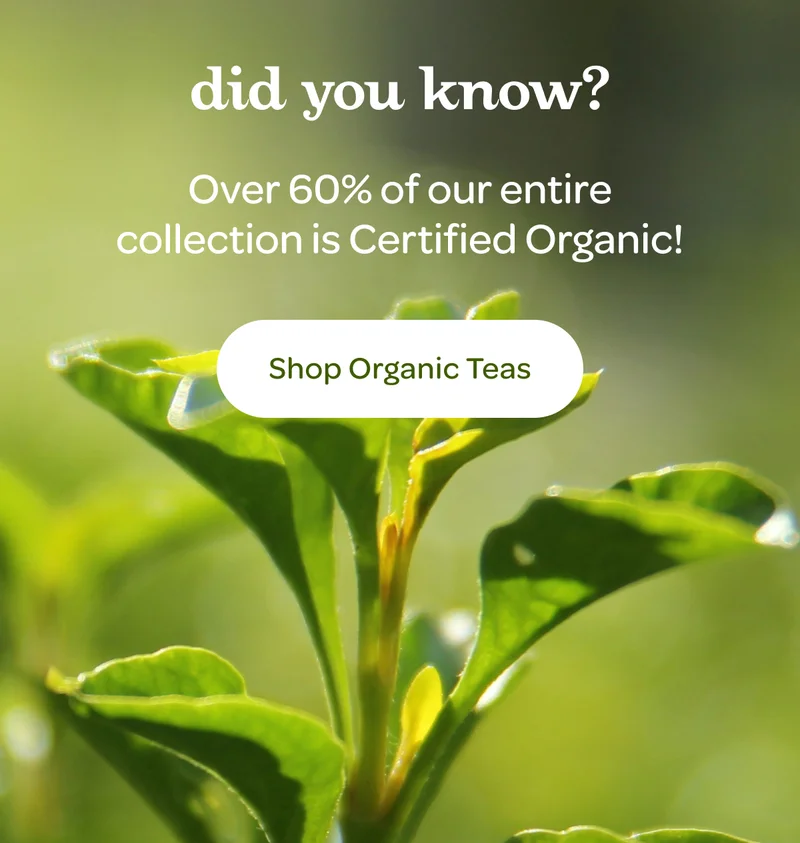 Over 60% of our entire collection is Certified Organic! - Shop Organic Teas