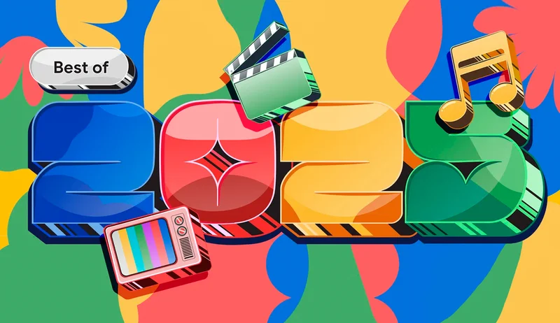 Stylized 2025 numbers surrounded by media icons and a 'Best of' button.