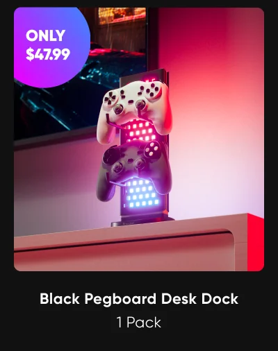 Black Pegboard Desk Dock