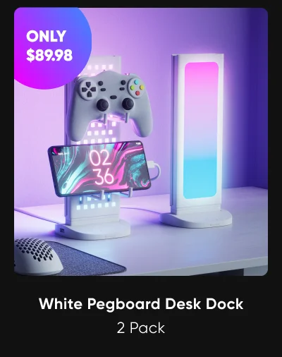 White Pegboard Desk Dock