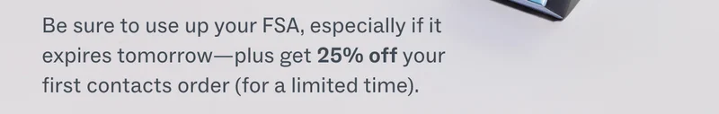 get 25% off your first contacts order