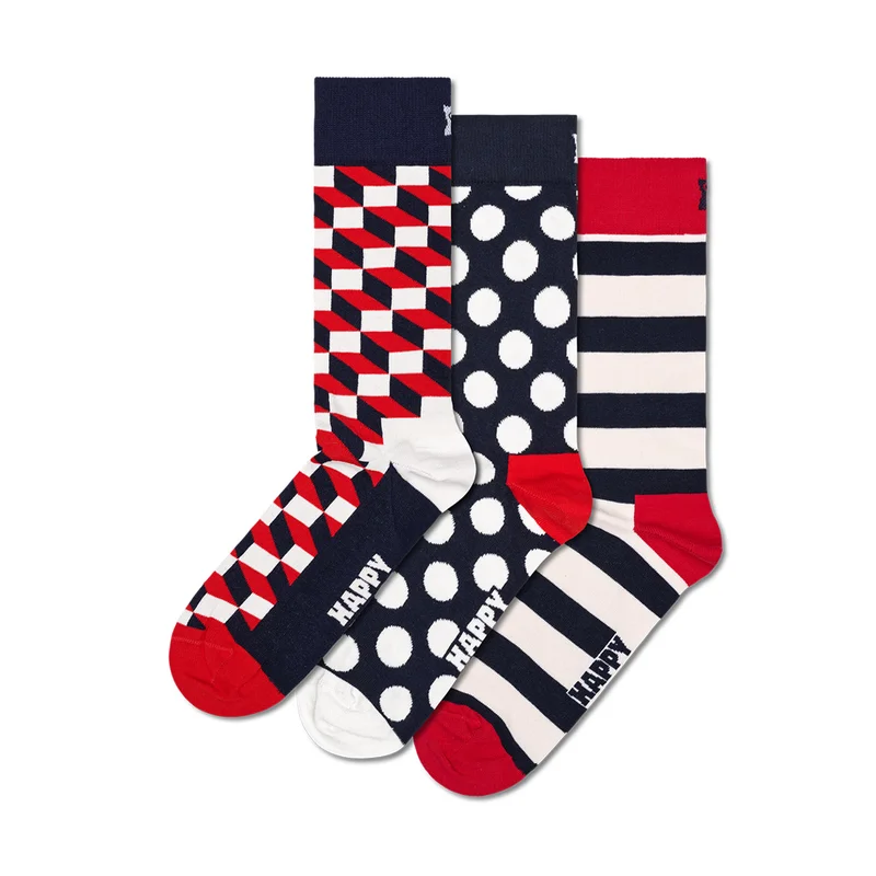 3-Pack Classic Filled Optic Socks