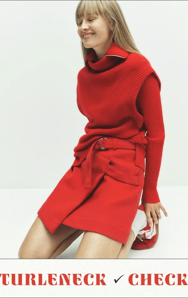 Red turtleneck