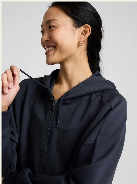 SoftSpring Full Zip Hooded Jacket in Nocturnal Navy