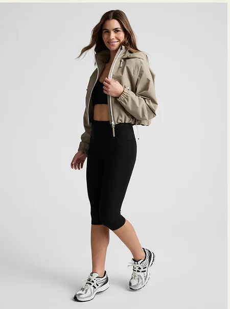 Rain Or Shine Adjustable Hooded Jacket in Tan