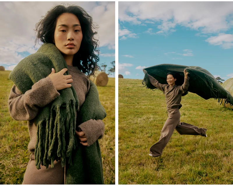 Merino Alpaca Throw - Olive