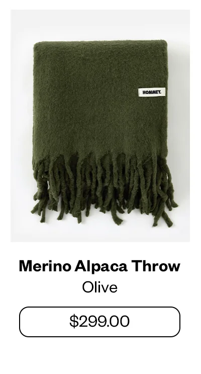 Merino Alpaca Throw - Olive