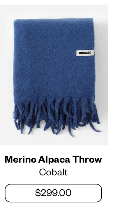 Merino Alpaca Throw - Cobalt