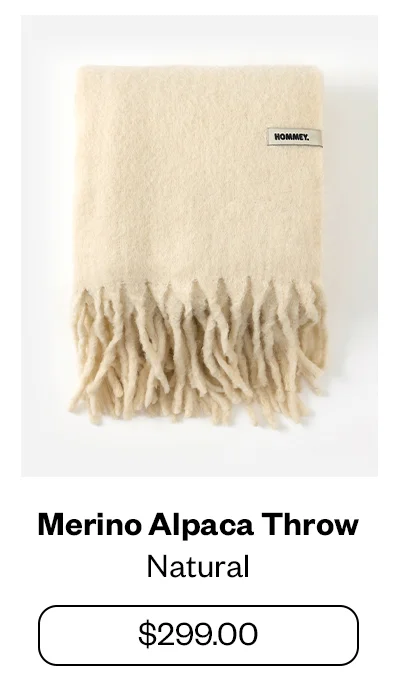 Merino Alpaca Throw - Natural