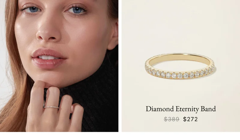 14k Solid Gold Diamond Eternity Band