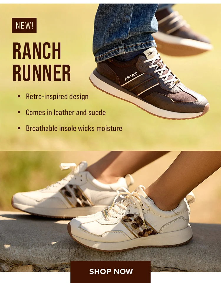 Shop New Ranch Runner - retro-inspired design, comes in leather and suede, breathable insole wicks moisture