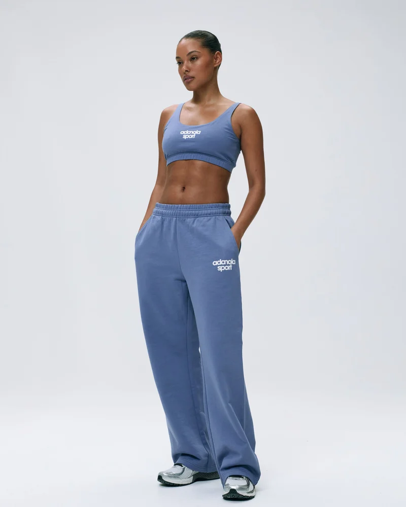 Image of AS Bold Straight Leg Sweatpants - Vintage Blue/Marshmallow White