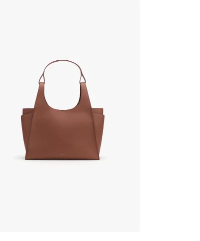 Double Loop Satchel Dark Chestnut