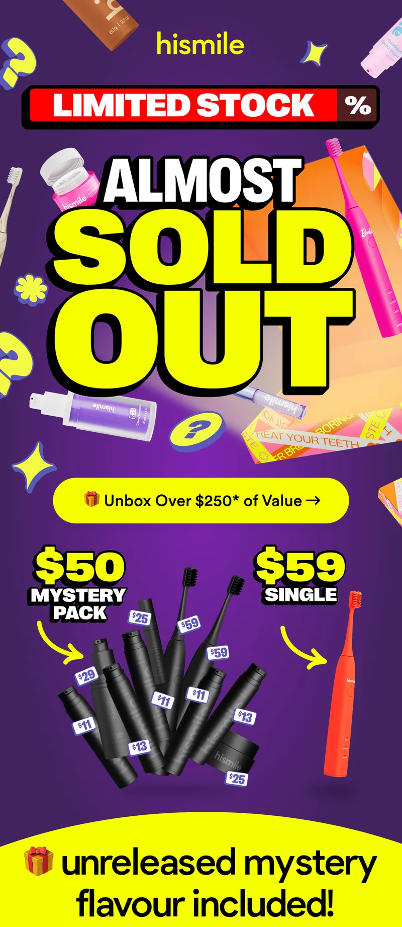 LIMITED STOCK. ALMOST SOLD OUT. Unbox Over $250 of Value!