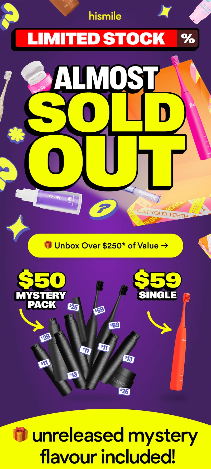 LIMITED STOCK. ALMOST SOLD OUT.  Unbox Over $250 of Value!