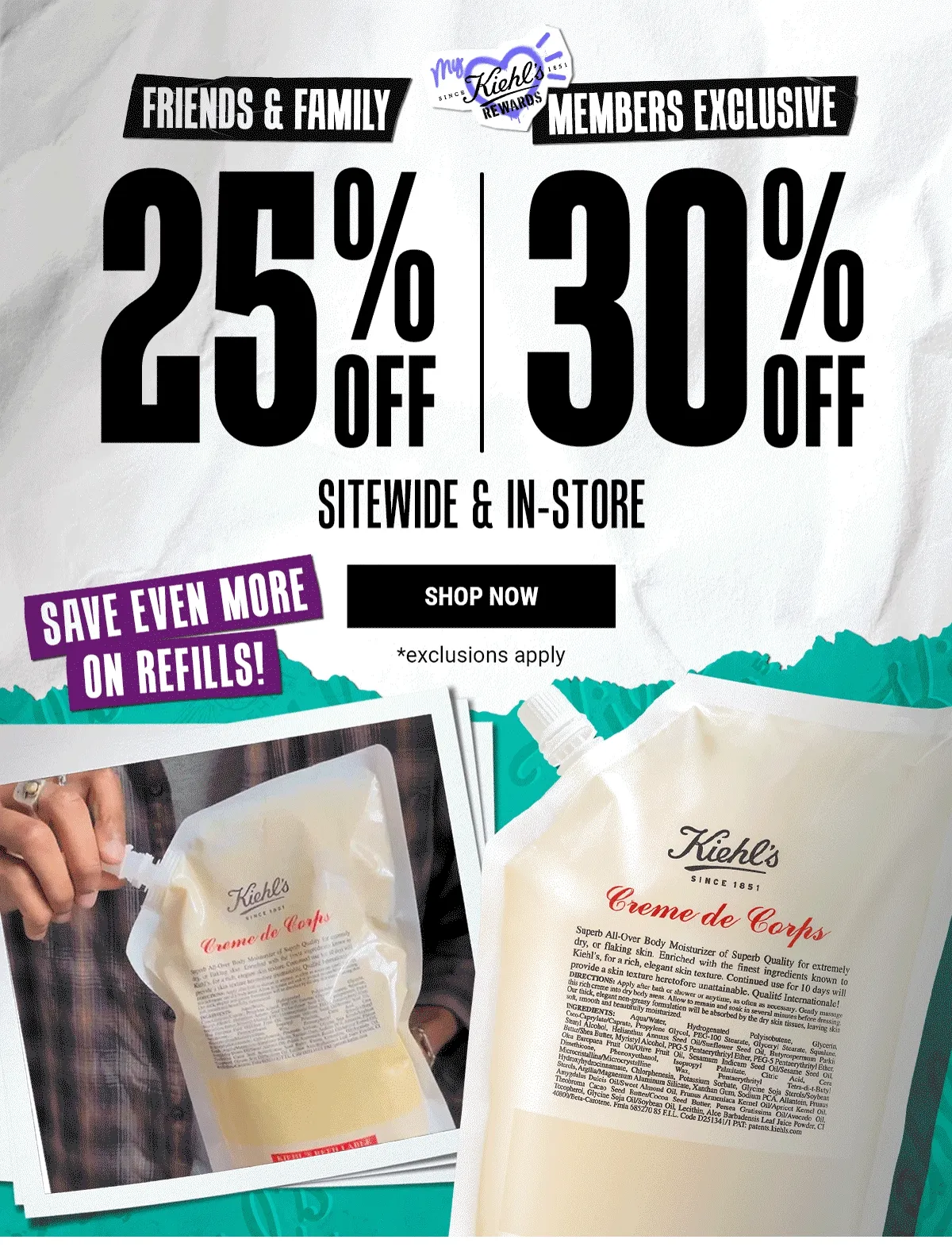 FRIENDS & FAMILY 25% OFF MEMBERS EXCLUSIVE 30% OFF