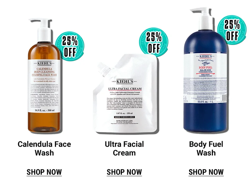 Calendula Face Wash, Ultra Facial Cream, Body Fuel Wash