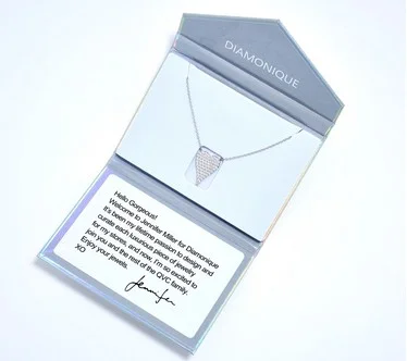 Diamonique x Jennifer Miller Mini Pave Heart Necklace, Sterling Silver