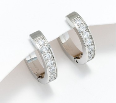 Steel by Diamonique 1/2" Hinged Hoop Earrings