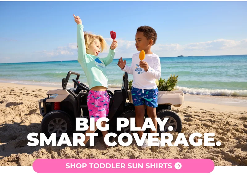 BIG PLAY. SMART COVERAGE. Shop Toddler Sun Shirts