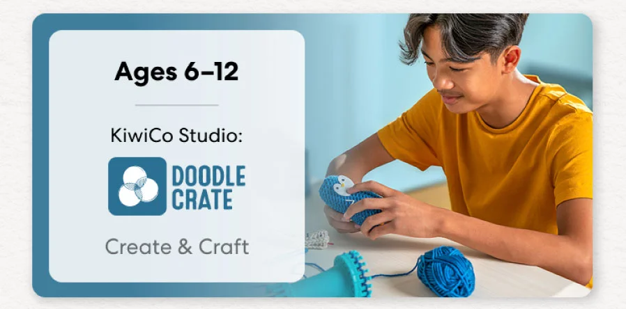 Teen creating an advanced KiwiCo project. Ideal for ages 12–16+ to spark creativity and innovation.