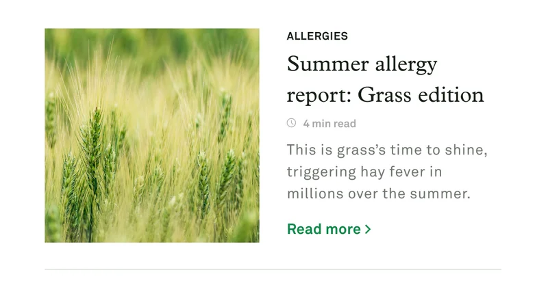 Summer allergy report: Grass edition
