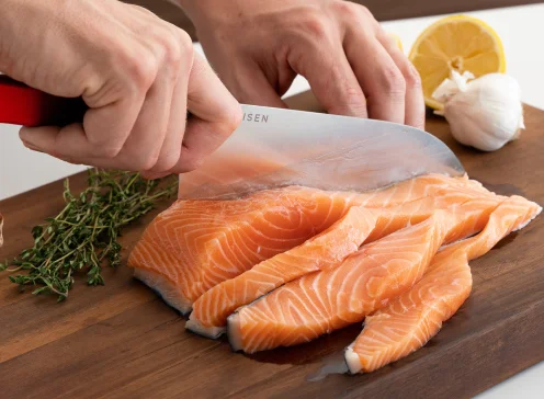 Misen Red Santoku Knife