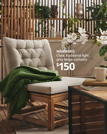 The NÄMMARÖ chair with Kuddarna cushions.