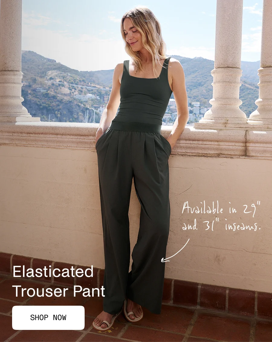Elasticated Trouser Pant 31" in Slate Green