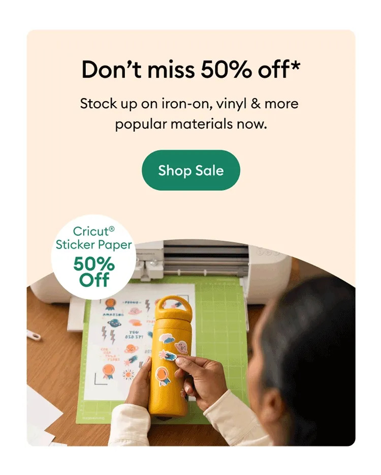 50% off materials.