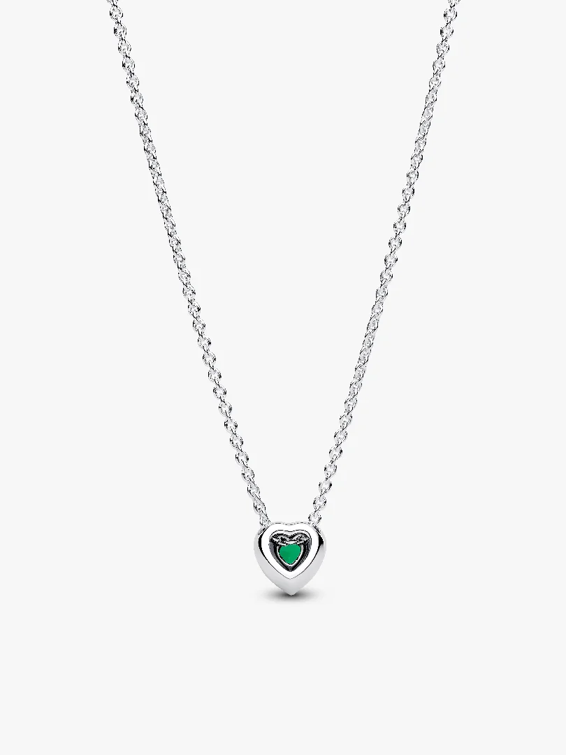 Elevated Green Heart Necklace