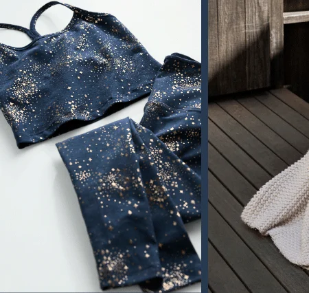 Navy Lucky Stars SoftShine Slim Racerback Cropped Tank