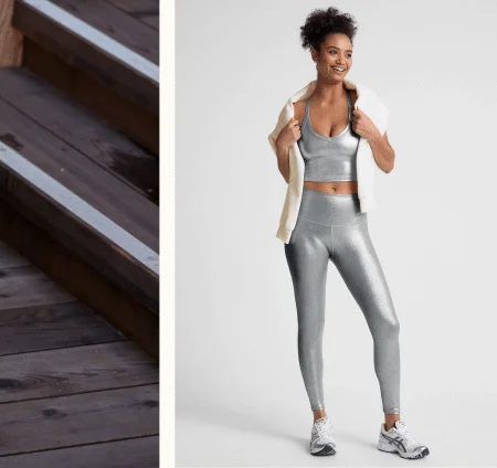 Liquid Silver High Waisted Midi Legging