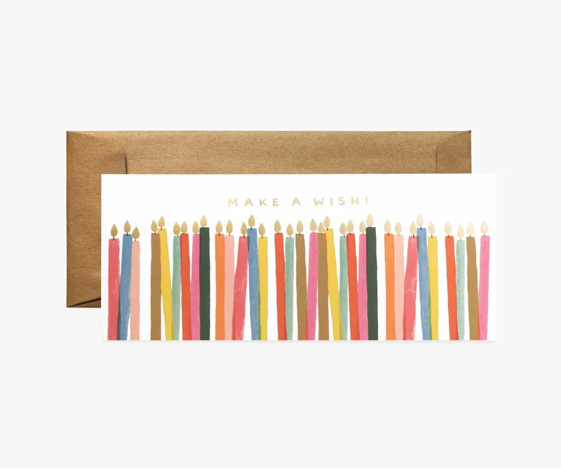 Image of Make A Wish Candles Money Holder Birthday Card - Single Card
