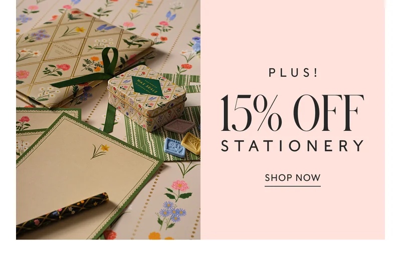 Plus! 15% OFF STATIONERY Shop Now