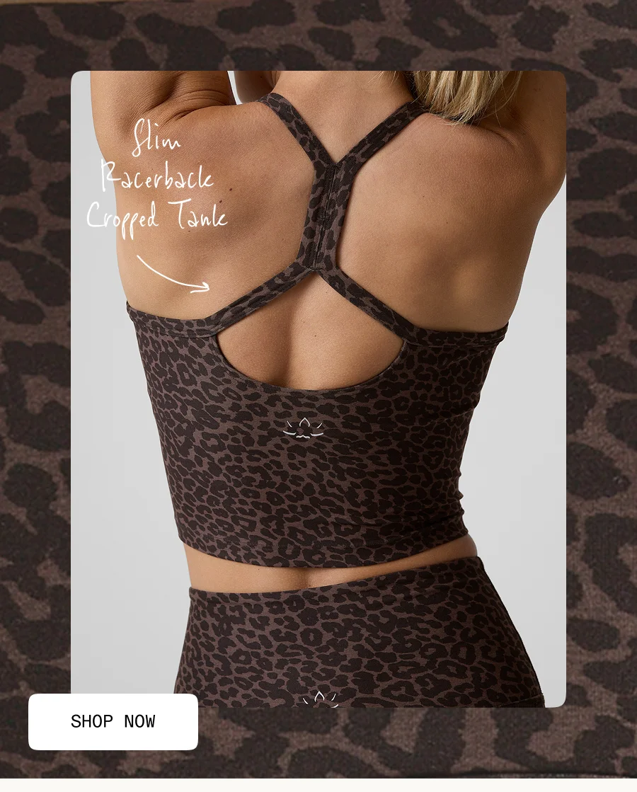Espresso Leopard SoftMark Slim Racerback Cropped Tank