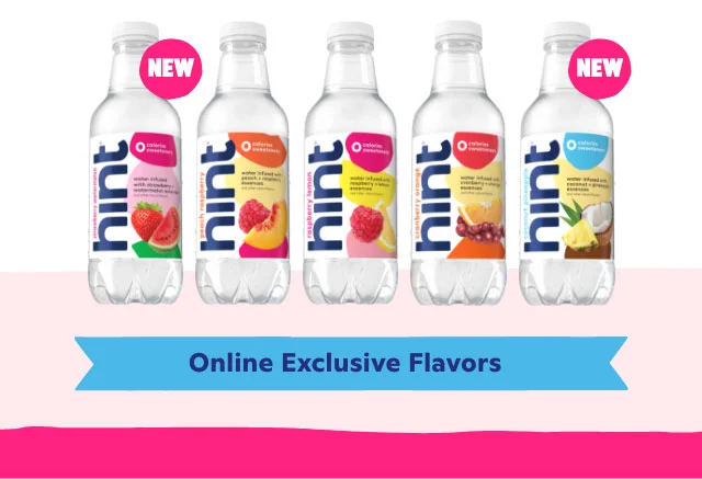 Bottle lineup of online exclusive flavors