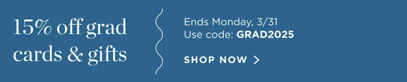 15% Off Grad Cards & Gifts