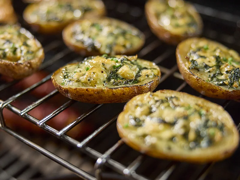 Spinach Artichoke Potato Skins