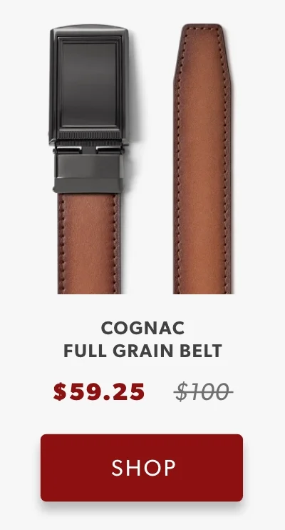 Cognac Full Grain Leather Belt