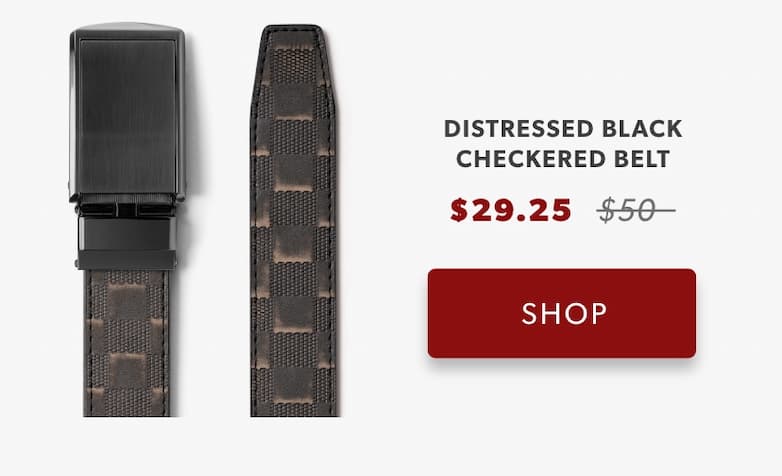 Distressed Black Checkered Belt Distressed Black Checkered Belt