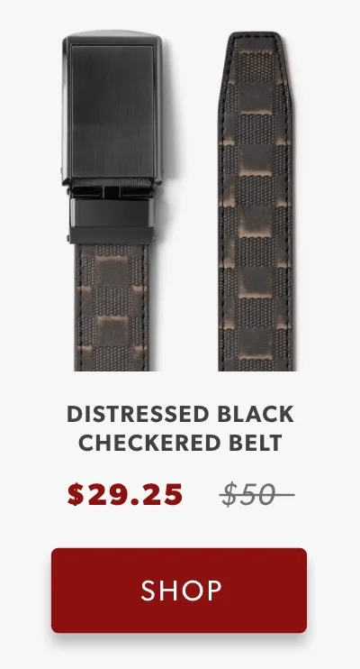 Distressed Black Checkered Belt