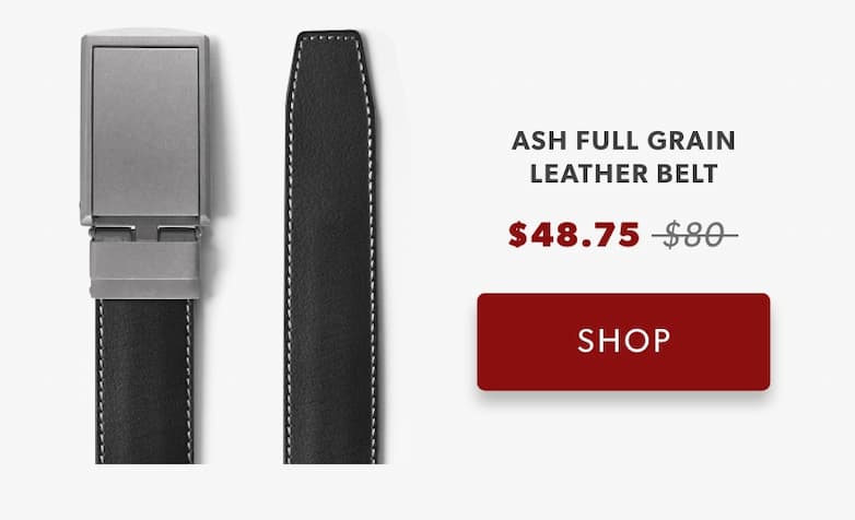 Ash Full Grain Leather Belt Ash Full Grain Leather Belt