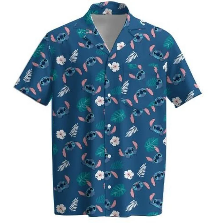 Disney Lilo and Stitch - Stitch Woven Tropical Short Sleeve Unisex Button Up Shirt GameStop Exclusive