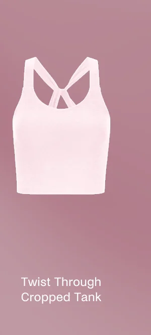 Spacedye Twist Through Cropped Tank in Frosty Pink