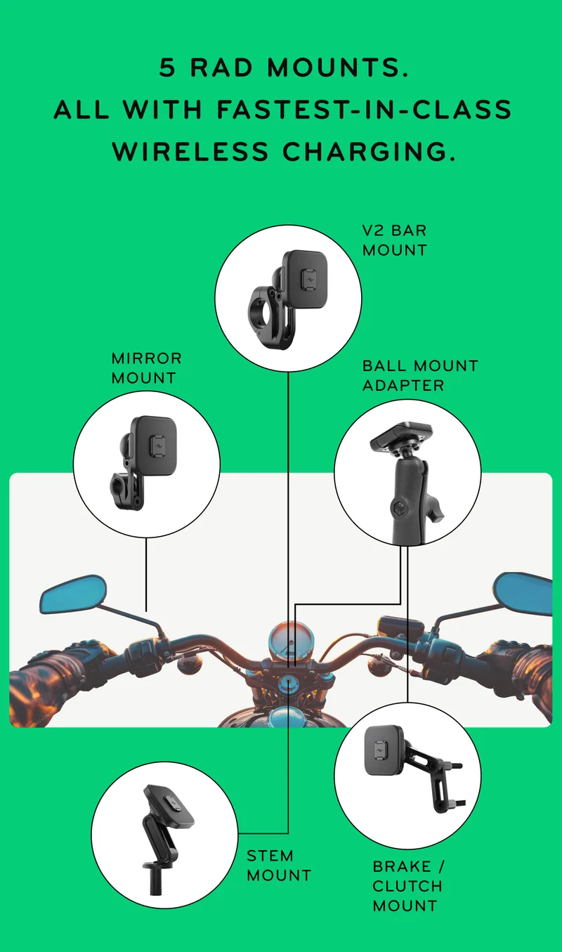 5 rad mounts. All with fastest-in-class wireless charging.