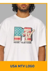 USA MTV Logo Oversized Tee
