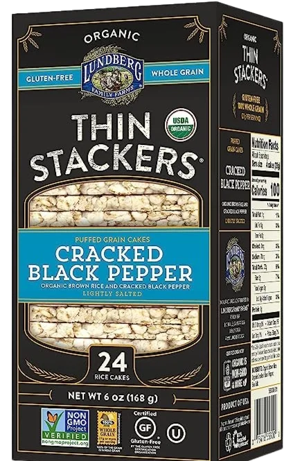 Image of Lundberg Cracked Black Pepper Thin Stackers
