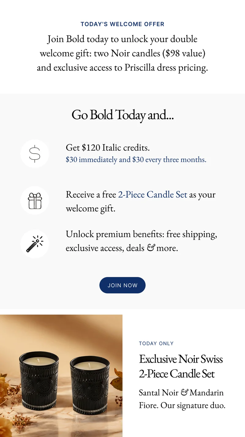 Today's welcome offer