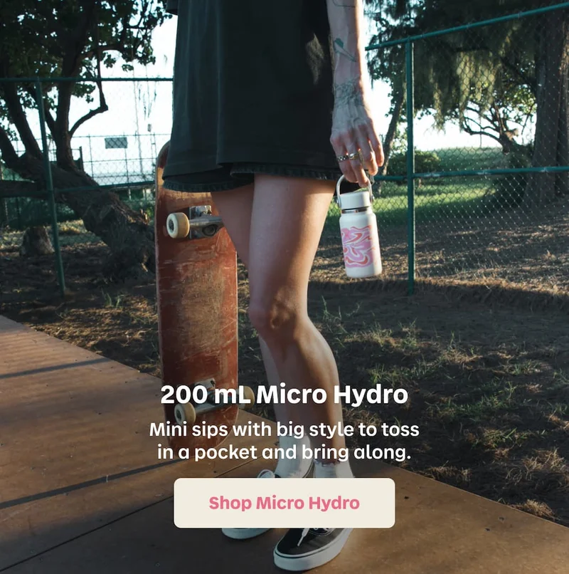 200 mL Micro Hydro. Mini sips with big style to toss in a pocket and bring along. | Shop Micro Hydro